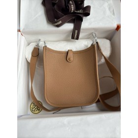 Hermes Evelyne Mini Handmade Bag in Chai Clemence Leather