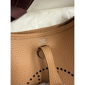 Hermes Evelyne Mini Handmade Bag in Chai Clemence Leather