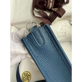 Hermes Evelyne Mini Handmade Bag in Deep Blue Clemence Leather