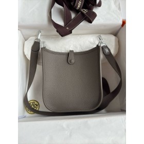 Hermes Evelyne Mini Handmade Bag in Etain Clemence Leather