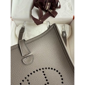 Hermes Evelyne Mini Handmade Bag in Etain Clemence Leather