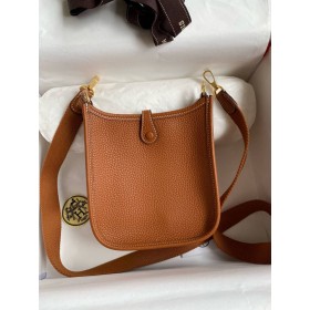 Hermes Evelyne Mini Handmade Bag in Gold Clemence Leather