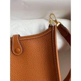 Hermes Evelyne Mini Handmade Bag in Gold Clemence Leather
