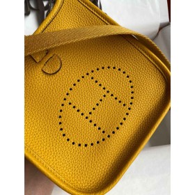 Hermes Evelyne Mini Handmade Bag in Jaune Clemence Leather