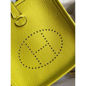 Hermes Evelyne Mini Handmade Bag in Lime Clemence Leather