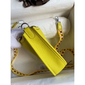 Hermes Evelyne Mini Handmade Bag in Lime Clemence Leather