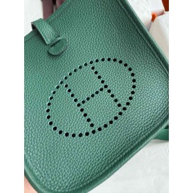 Hermes Evelyne Mini Handmade Bag in Malachite Clemence Leather