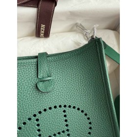 Hermes Evelyne Mini Handmade Bag in Malachite Clemence Leather