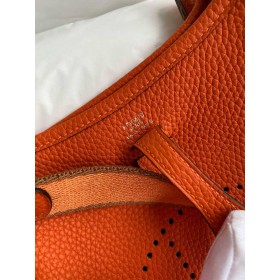 Hermes Evelyne Mini Handmade Bag in Orange Clemence Leather