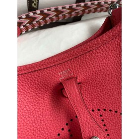 Hermes Evelyne Mini Handmade Bag in Rose Lipstick Clemence Leather