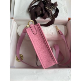Hermes Evelyne Mini Handmade Bag in Rose Sakura Clemence Leather