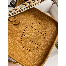 Hermes Evelyne Mini Handmade Bag in Sesame Clemence Leather