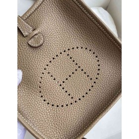 Hermes Evelyne Mini Handmade Bag in Taupe Clemence Leather