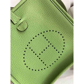 Hermes Evelyne Mini Handmade Bag in Vert Criquet Clemence Leather