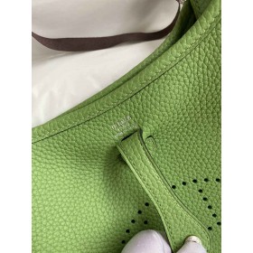 Hermes Evelyne Mini Handmade Bag in Vert Criquet Clemence Leather