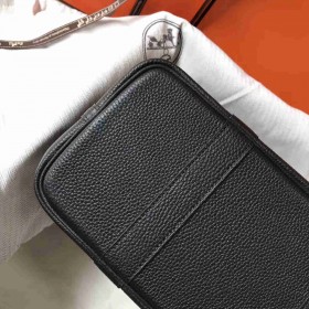 Hermes Garden Party 30 Bag In Black Taurillon Leather
