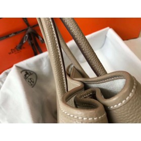 Hermes Garden Party 30 Bag In Grey Taurillon Leather