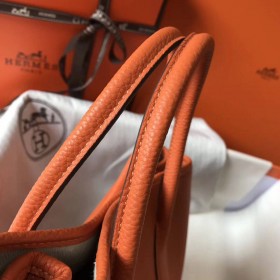 Hermes Garden Party 30 Bag In Orange Taurillon Leather