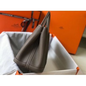 Hermes Garden Party 30 Bag In Taupe Taurillon Leather