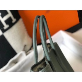 Hermes Garden Party 30 Bag In Vert Amande Taurillon Leather