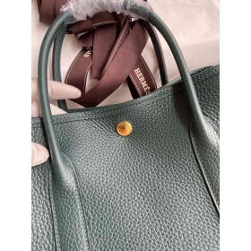 Hermes Garden Party 30 Handmade Bag in Vert Anglais Clemence Leather