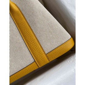 Hermes Garden Party 30 Handmade Toile and Yellow Leather