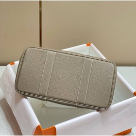 Hermes Garden Party 36cm Bag in Toile and Taupe Leather
