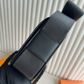 Hermes Geta Handmade Bag in Graphite Chevre Mysore Leather