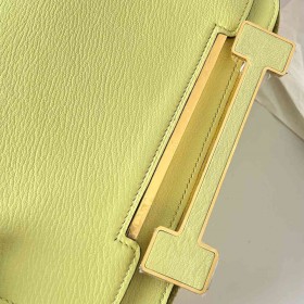 Hermes Geta Handmade Bag In Jaune Bourgeon Chevre Mysore Leather