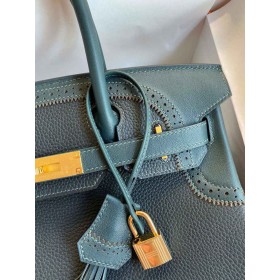 Hermes Ghillies Birkin 30cm Limited-edition Bag In Green Calfskin