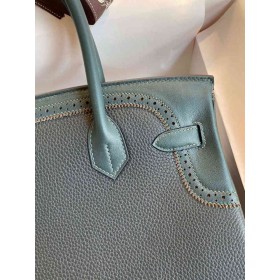 Hermes Ghillies Birkin 30cm Limited-edition Bag In Green Calfskin