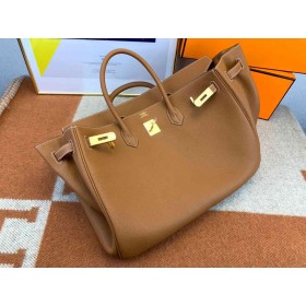 Hermes Birkin 40 Handmade Bag In Gold Clemence Leather