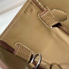 Hermes Hac a Dos PM Backpack in Taupe Clemence Leather