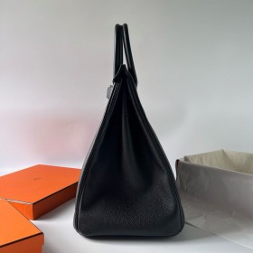 Hermes HAC Birkin 40 Handmade Bag in Black Clemence Leather