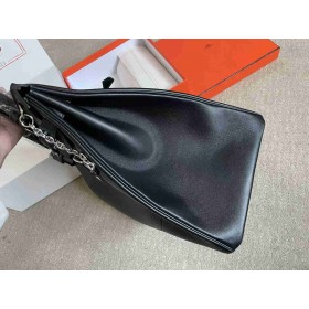 Hermes HAC Birkin Rock 40 Handmade Bag in Black Evercolor Leather