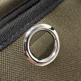 Hermes Herbag Zip 20 Bag in Green Canvas and Black Hunter Calfskin