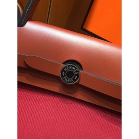 Hermes Herbag Zip 31cm Bag In Camel And Bordeaux