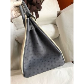 Hermes HSS Birkin 30 Bicolor Bag in Beton and Gris Agate Ostrich Leather