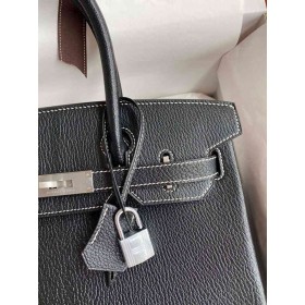 Hermes Birkin Verso 30 Bag in Black and Red Chevre Mysore Leather