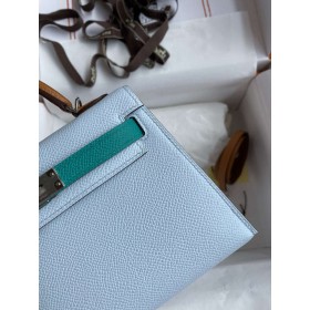 Hermes HSS Kelly Mini II Sellier Tri-color Bag in Blue/Green/Sesame Epsom Calfskin