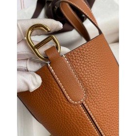 Hermes In The Loop 18 Handmade Bag in Gold Clemence Leather