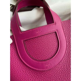 Hermes In The Loop 18 Handmade Bag in Rose Purple Clemence Leatherther