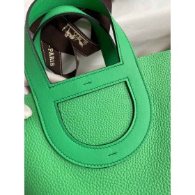 Hermes In The Loop 18 Handmade Bag in Vert Comics Clemence Leather