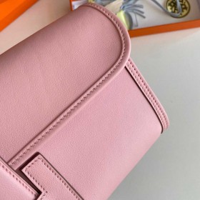 Hermes Jige Elan 29 Clutch Bag In Pink Swift Calfskin