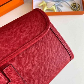 Hermes Jige Elan 29 Clutch Bag In Red Epsom Leather