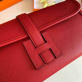 Hermes Jige Elan 29 Clutch Bag In Red Epsom Leather