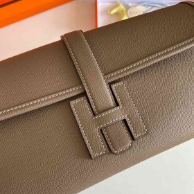Hermes Jige Elan 29 Clutch Bag In Taupe Epsom Leather