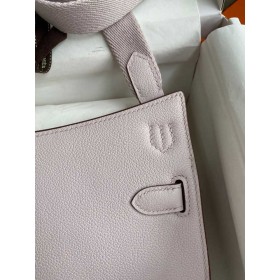 Hermes Jypsiere Mini Handmade Bag In Mauve Pale Evercolor Calfskin