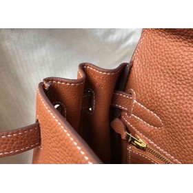 Hermes Kelly 25cm Retourne Bag In Gold Clemence Leather