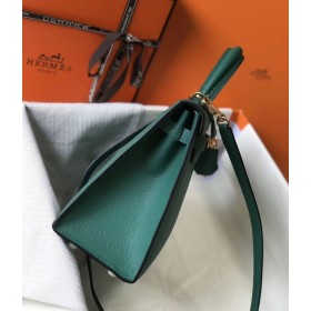 Hermes Kelly 25cm Sellier Bag In Malachite Epsom Leather